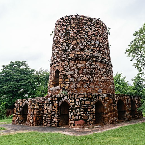 Chor Minar brick tower with holes