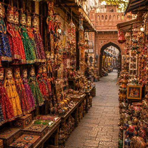 Sireh Deori Bazar wooden puppets and crafts
